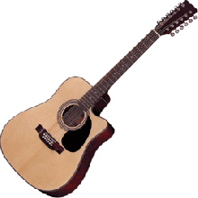 INVASION ADGC130/12/NL - Акустическая гитара 12стр с вырез dread чехол ремень медиаторы цвет натуральный.